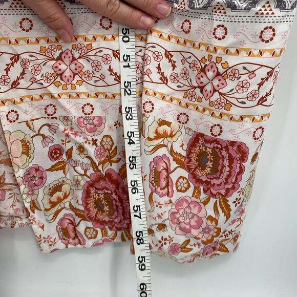 Unbranded Floral V-Neck Tie Open Front Coverup Maxi Dress Pink Size Medium - Picture 9 of 10